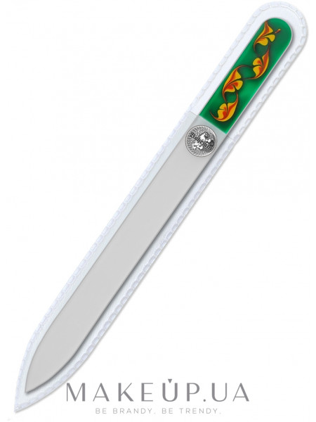 Пилка для ногтей стеклянная двухсторонняя, 135 мм, зеленая