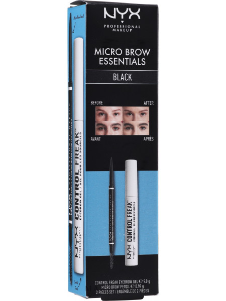 Nyx professional makeup micro brow essentials black (pencil0.09g+gel9g)