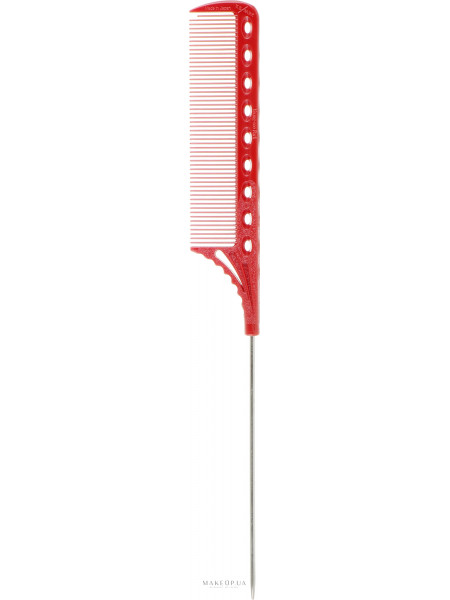 Расческа с металлическим хвостиком, 223мм, красная