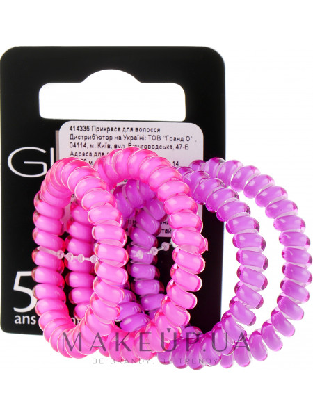 Резинки для волос, 414336, розовые+фиолетовые