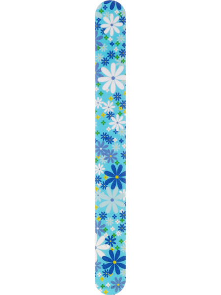 Пилка для ногтей, 2056, 17.8 см, голубая в цветы