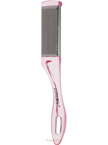 Терка для ног двусторонняя, комбинированная (металл + наждачка), tm-02, прозрачно-розовая