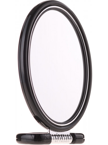 Зеркало двустороннее овальное на подставке, 9505, 11x15 см, черное