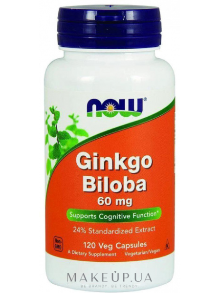Натуральная добавка гинкго билоба, 60 мг