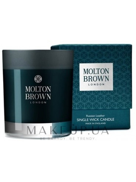 Molton brown russian leather single wick candle