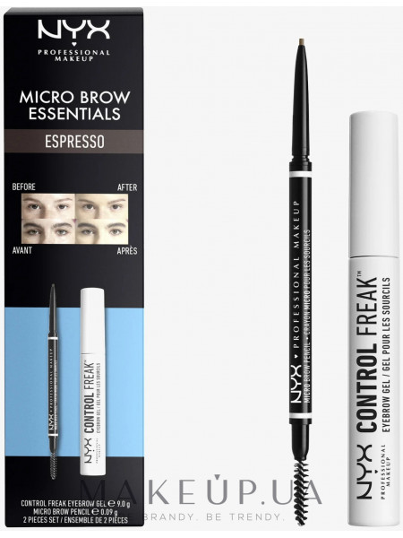 Nyx professional makeup micro brow essentials (pencil0.09g+gel9g)
