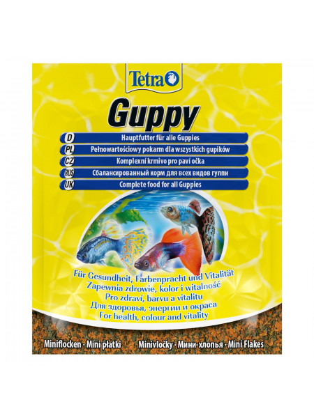 Сухой корм для аквариумных рыб Tetra в хлопьях «Guppy» 12 г (для гуппи)