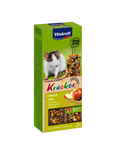 Лакомство для крыс Vitakraft «Kracker Original + Spelt & Apple» 112 г / 2 шт. (спельта и яблоко)