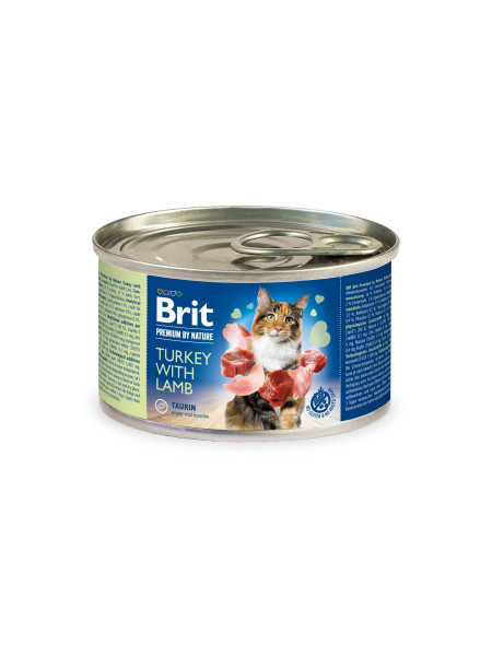 Влажный корм для кошек Brit Premium Turkey & Lamb 200 г (паштет с индейкой и ягненком)