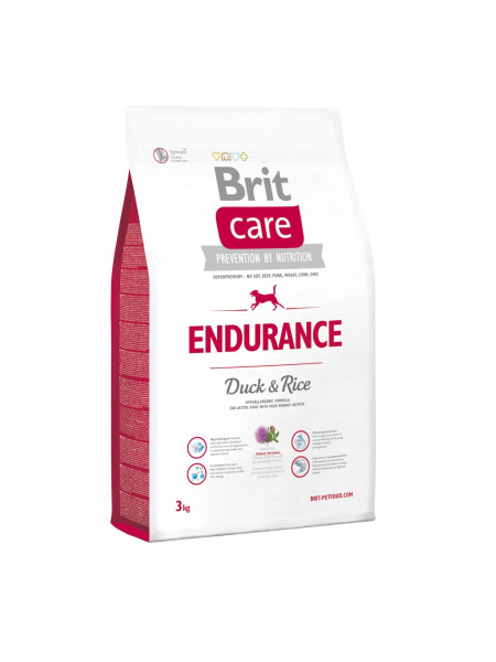 Сухой корм для активных собак всех пород Brit Care Endurance 3 кг (утка и рис)