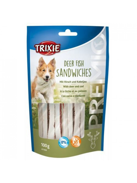 Лакомство для собак Trixie PREMIO Deer Fish Sandwiches, 100 г (оленина)