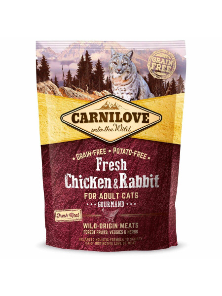 Сухой корм для взрослых кошек Carnilove Fresh Chicken & Rabbit 400 г (курица и кролик)