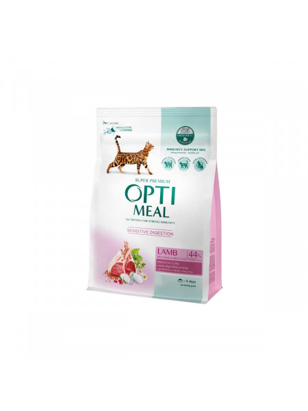 Сухой корм Optimeal Adult Cat Lamb Sensitive для взрослых кошек с чувствительным пищеварением 650 г (ягненок)