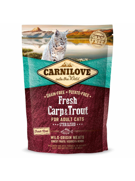Сухой корм для стерилизованных кошек Carnilove Fresh Carp & Trout 400 г (рыба)