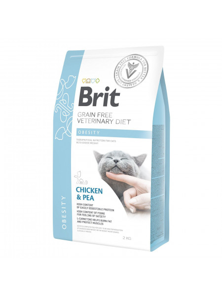 Сухой корм для кошек, для снижения веса Brit GF Veterinary Diet Obesity 2 кг (курица)