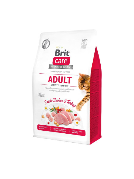 Сухой корм для кошек Brit Care Cat GF Adult Activity Support 400 г (курица и индейка)