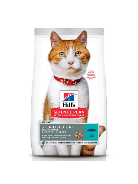 Сухой корм для стерилизованных кошек Hills Science Plan Young Adult Sterilised Cat 1,5 кг (тунец)