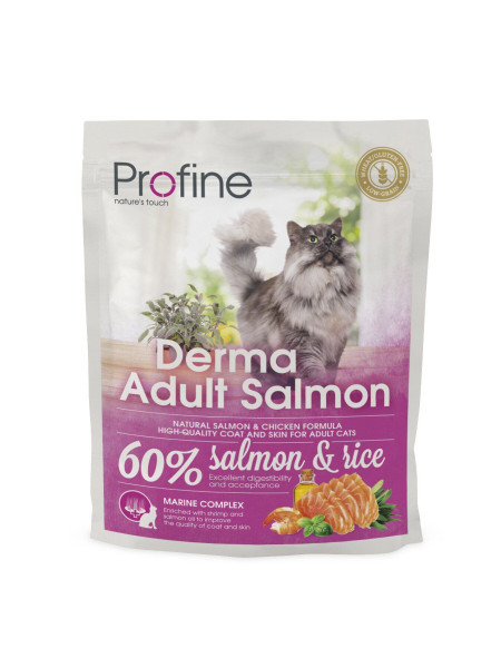 Сухой корм для кошек, шерсть которых требует дополнительного ухода Profine Cat Derma 300 г (лосось)