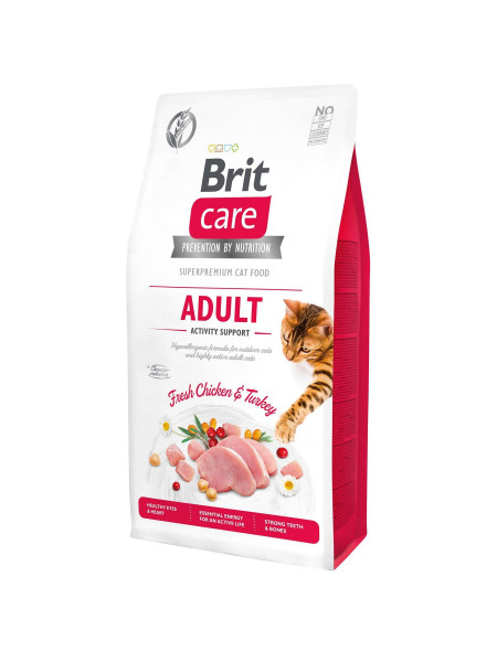 Сухой корм для кошек Brit Care Cat GF Adult Activity Support 7 кг (курица и индейка)