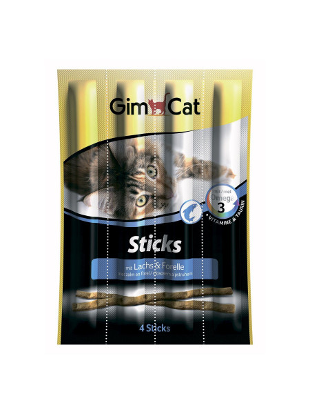 Лакомство для кошек GimCat Sticks Lanchs & Forelle 4 шт. (лосось и форель)