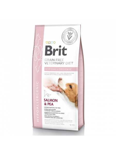 Сухой корм для собак, при пищевой аллергии Brit GF Veterinary Diet Hypoallergenic 12 кг (лосось)