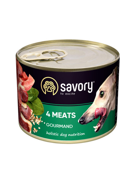 Влажный корм для взрослых собак Savory 200 г (мясное ассорти)
