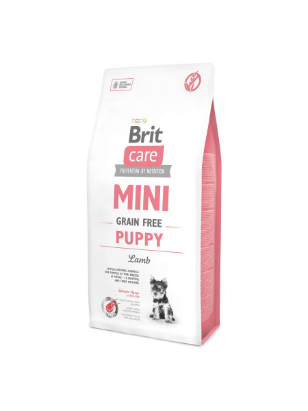 Сухой корм для щенков и молодых собак миниатюрных пород Brit Care Mini GF Puppy Lamb 7 кг (ягненок)