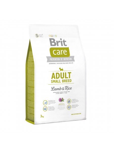 Сухой корм для взрослых собак мелких пород (весом до 10 кг) Brit Care Adult Small Breed Lamb & Rice 7,5 кг (ягненок и рис)