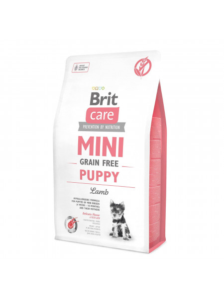 Сухой корм для щенков и молодых собак миниатюрных пород Brit Care Mini GF Puppy Lamb 2 кг (ягненок)