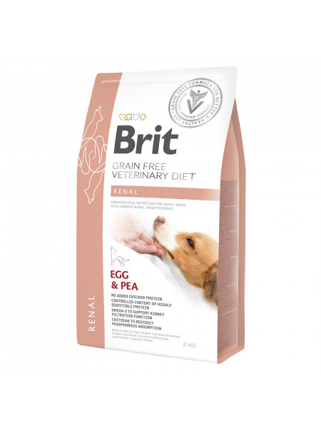Сухой корм для собак, при заболеваниях почек Brit GF Veterinary Diet Dog Renal 2 кг (яйцо)