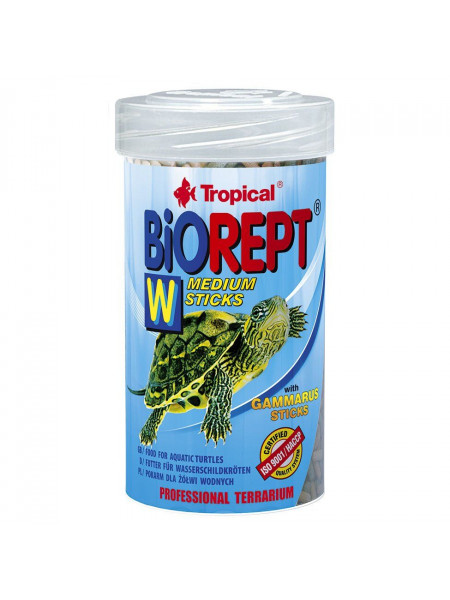 Сухой корм для водоплавающих черепах Tropical в палочках «Biorept W» 100 мл